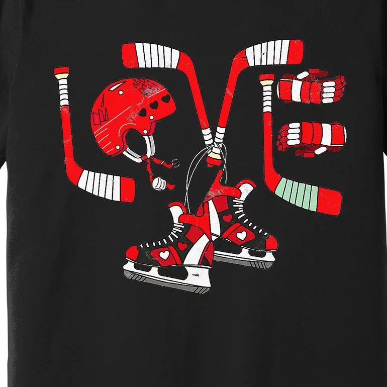 Stealing Hearts Like I Steal Pucks Valentines Day Ice Hockey Premium T-Shirt