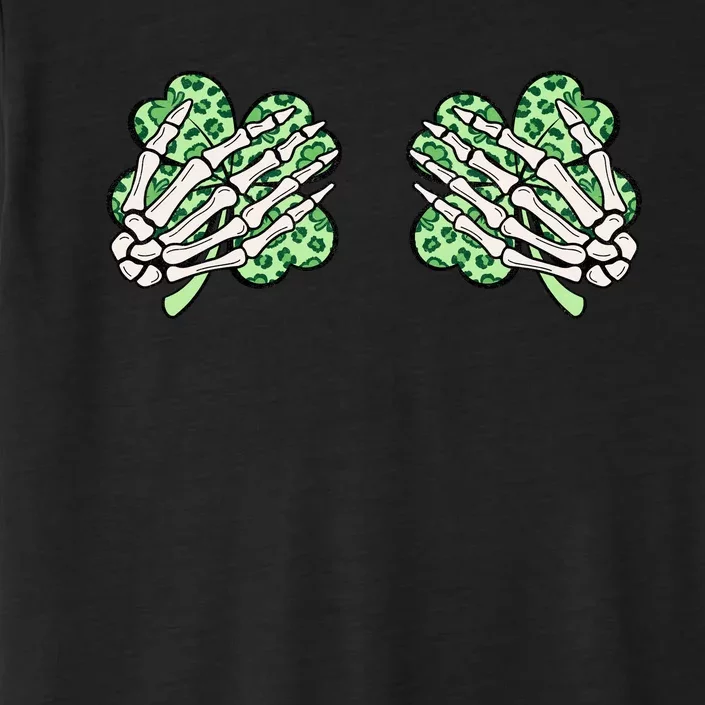 Skeleton Hands Lucky Shamrock Happy St Patricks Day ChromaSoft Performance T-Shirt