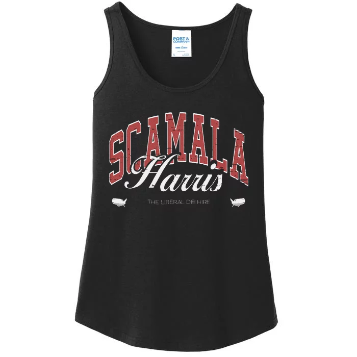 Scamala Harris Liberal Dei Hire Funny Antikamala Ladies Essential Tank