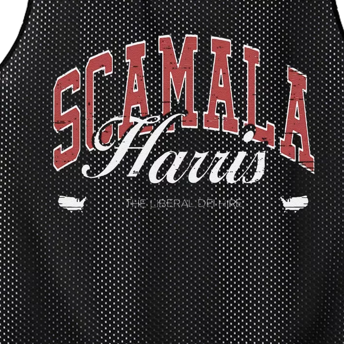 Scamala Harris Liberal Dei Hire Funny Antikamala Mesh Reversible Basketball Jersey Tank