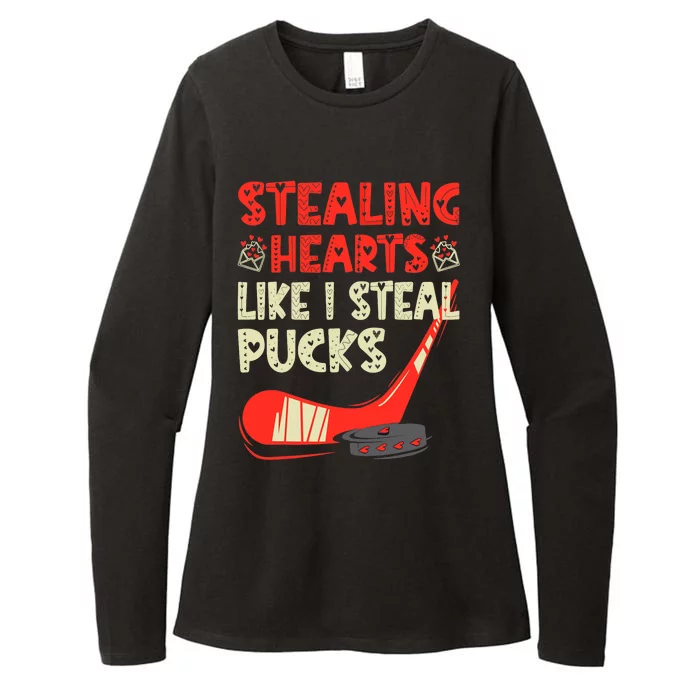 Stealing Heart Like I Steal Pucks Valentines Day Hockey Womens CVC Long Sleeve Shirt