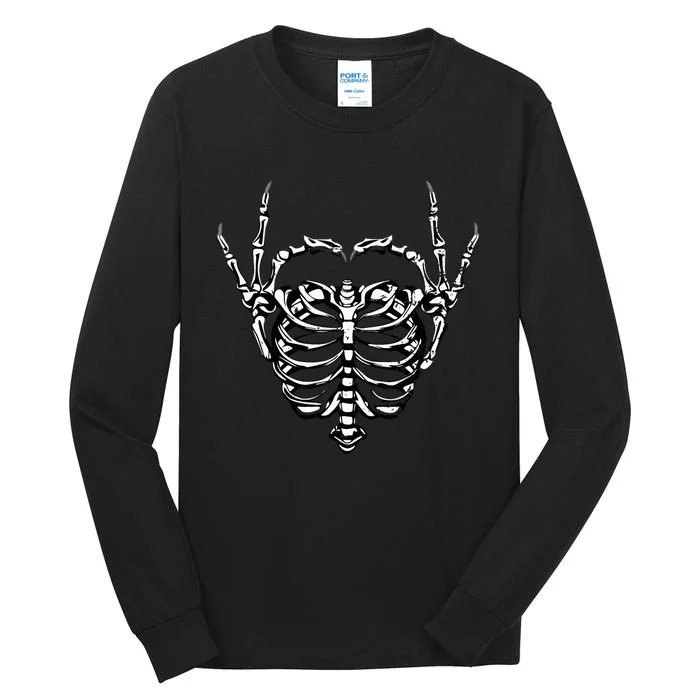 Skeleton Hands Love Heart Halloween Costume Tall Long Sleeve T-Shirt