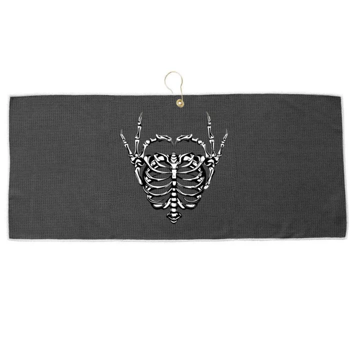 Skeleton Hands Love Heart Halloween Costume Large Microfiber Waffle Golf Towel