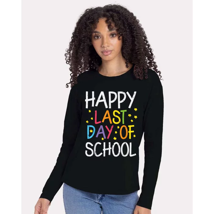 Stars Happy Last Day Of School Cute Graduation Teacher Womens Cotton Relaxed Long Sleeve T-Shirt