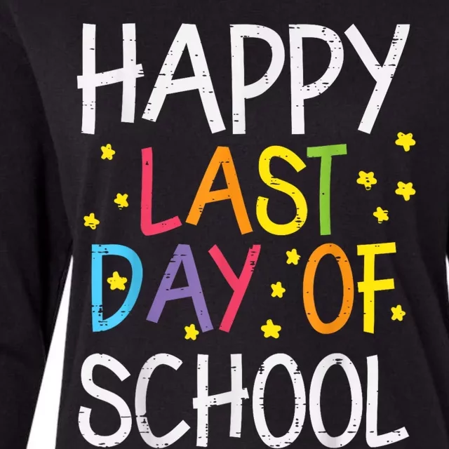 Stars Happy Last Day Of School Cute Graduation Teacher Womens Cotton Relaxed Long Sleeve T-Shirt