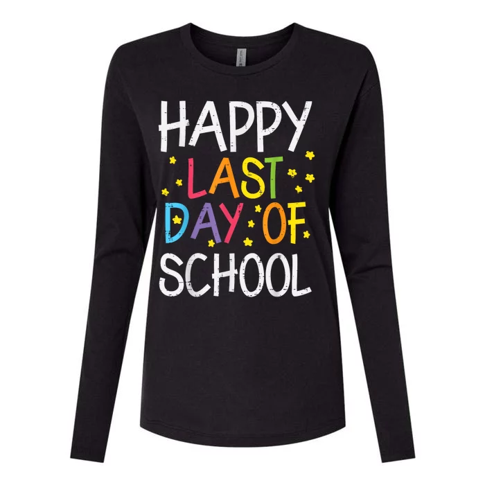 Stars Happy Last Day Of School Cute Graduation Teacher Womens Cotton Relaxed Long Sleeve T-Shirt