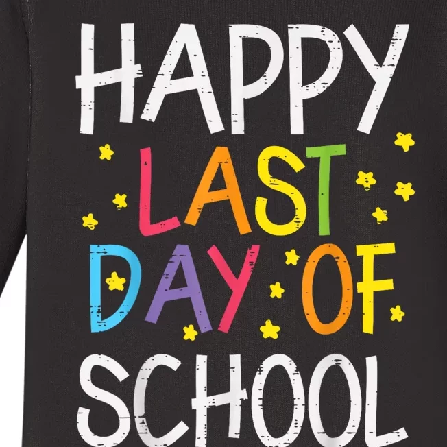 Stars Happy Last Day Of School Cute Graduation Teacher Baby Long Sleeve Bodysuit