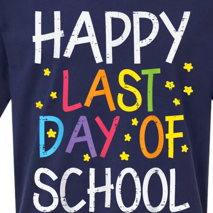 Stars Happy Last Day Of School Cute Graduation Teacher Sueded Cloud Jersey T-Shirt