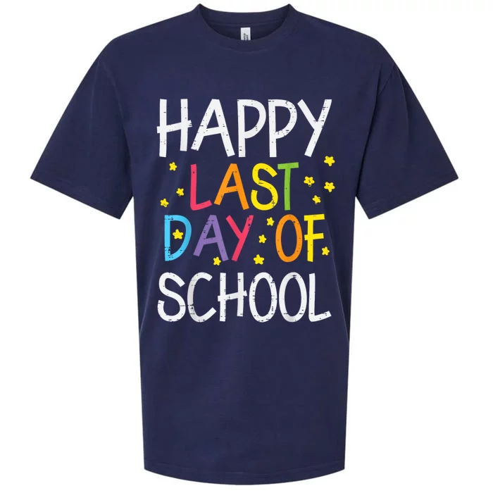 Stars Happy Last Day Of School Cute Graduation Teacher Sueded Cloud Jersey T-Shirt