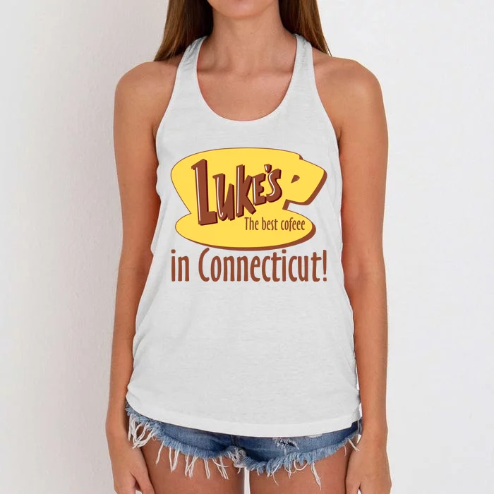 Stars Hollow Lukes Coffee The Best Coffee In Connecticut Women's Knotted Racerback Tank