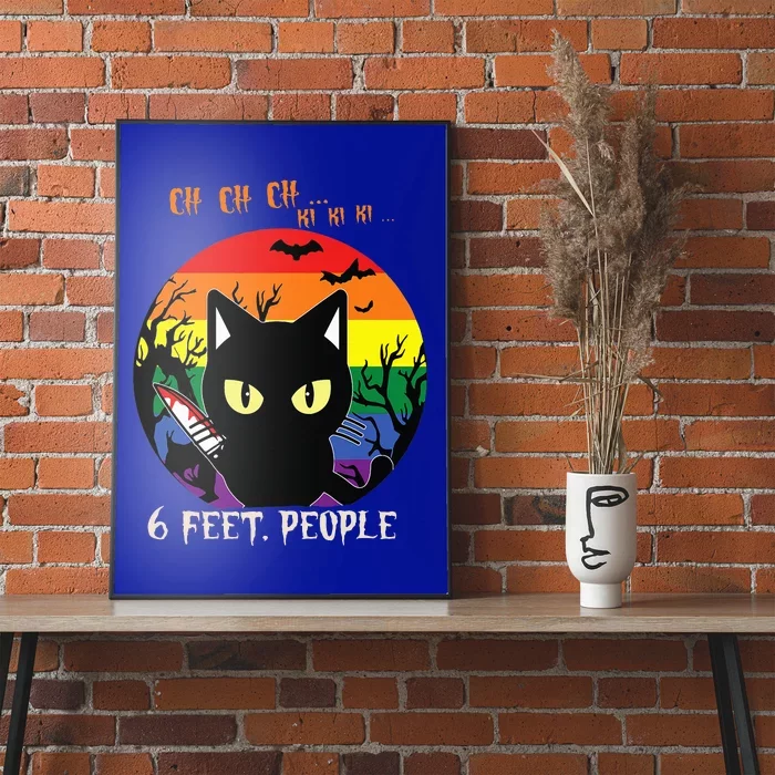 Scary Halloween LGBT Pride Rainbow Cat Poster