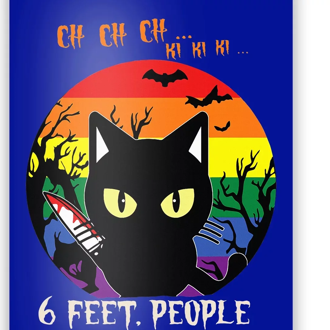 Scary Halloween LGBT Pride Rainbow Cat Poster