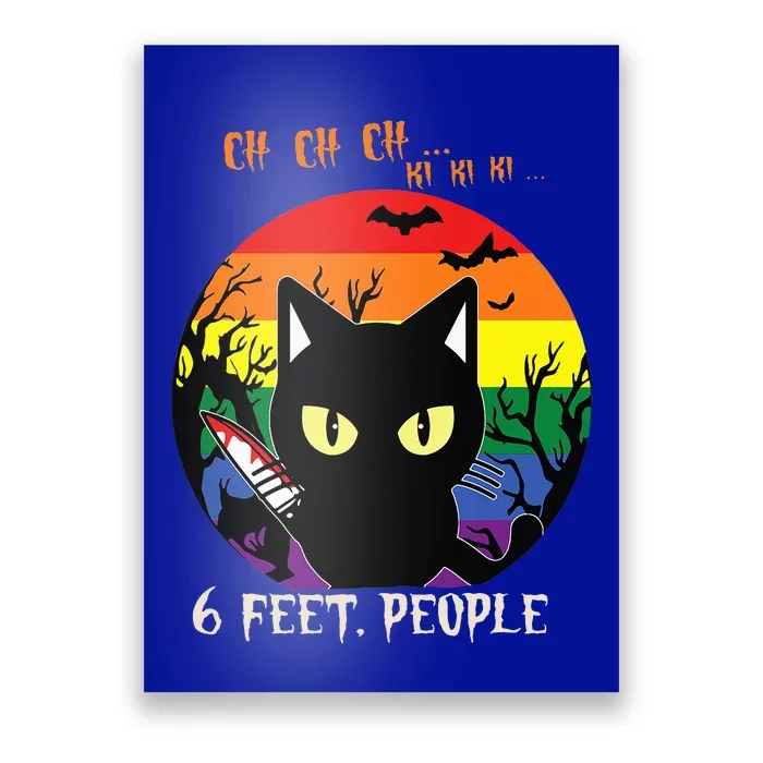 Scary Halloween LGBT Pride Rainbow Cat Poster