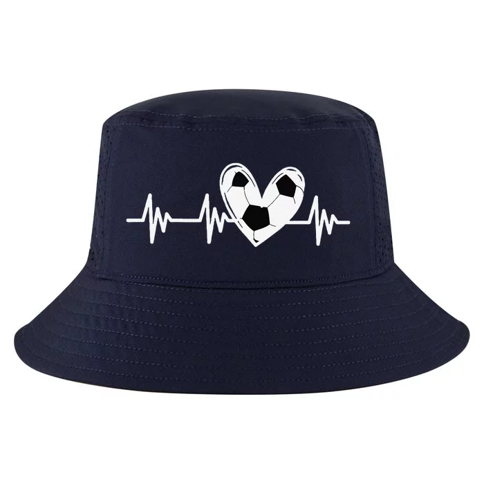 Soccer Heartbeat Love For Tween Girl Teens Women Cool Comfort Performance Bucket Hat