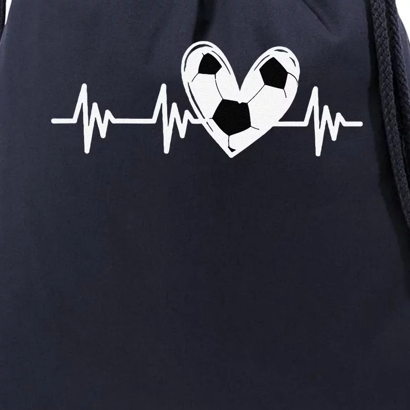 Soccer Heartbeat Love For Tween Girl Teens Women Drawstring Bag