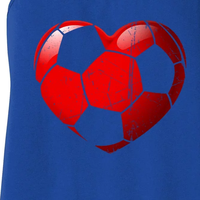 Soccer Heart Love Valentines Day Sport Player Boy Girls Cute Gift Women's Racerback Tank