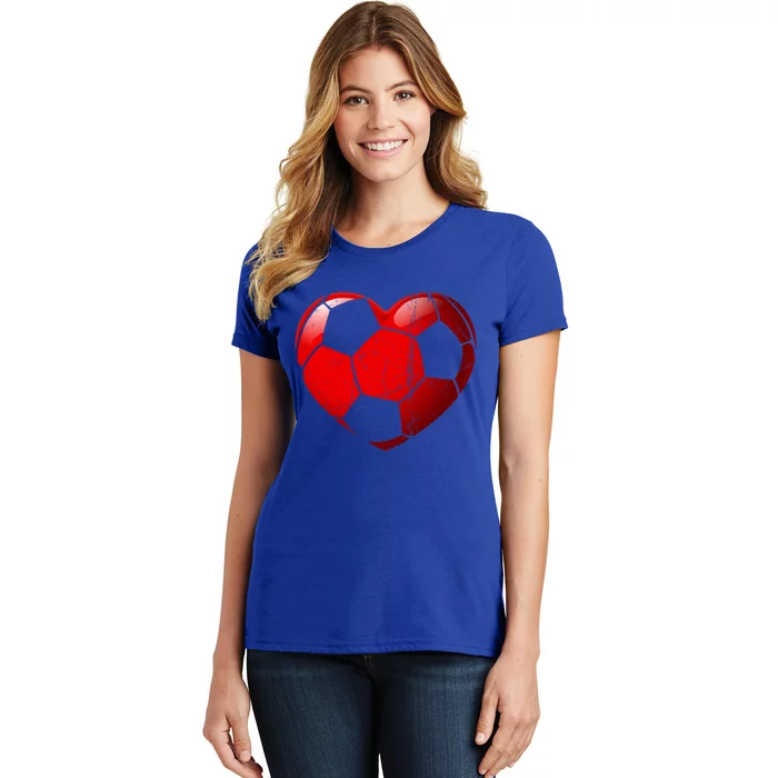 Soccer Heart Love Valentines Day Sport Player Boy Girls Cute Gift Women's T-Shirt