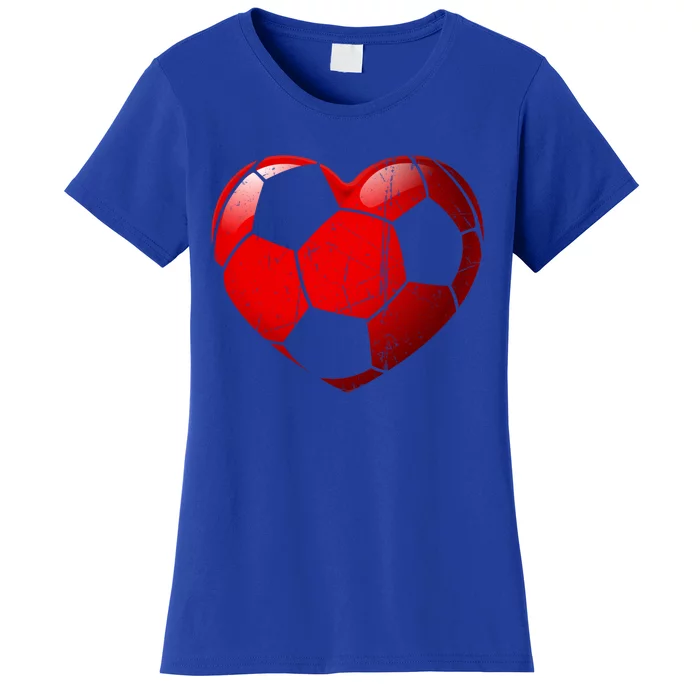 Soccer Heart Love Valentines Day Sport Player Boy Girls Cute Gift Women's T-Shirt