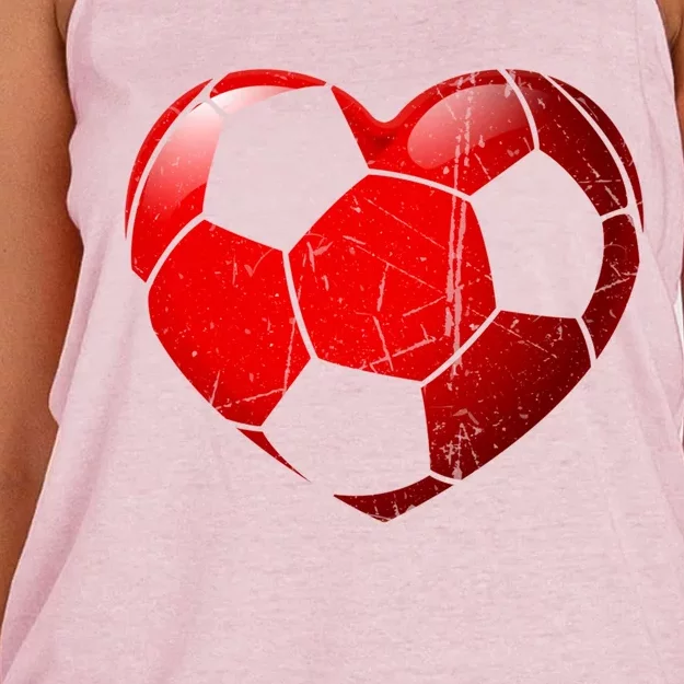 Soccer Heart Love Valentines Day Sport Player Boy Girls Cute Gift Women's Knotted Racerback Tank