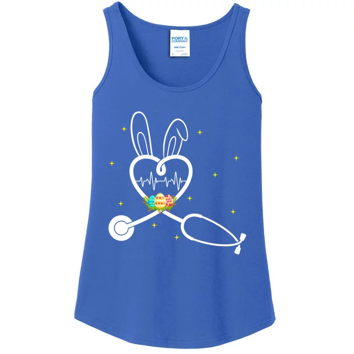 Stethoscope Heart Love Easter Nurse Life Egg Nursing Bunny Great Gift Ladies Essential Tank