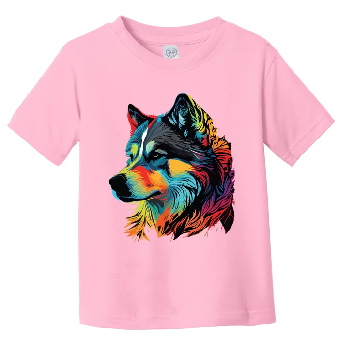 Siberian Husky Lovers Pop Art Huskie Design Siberian Husky Toddler T-Shirt