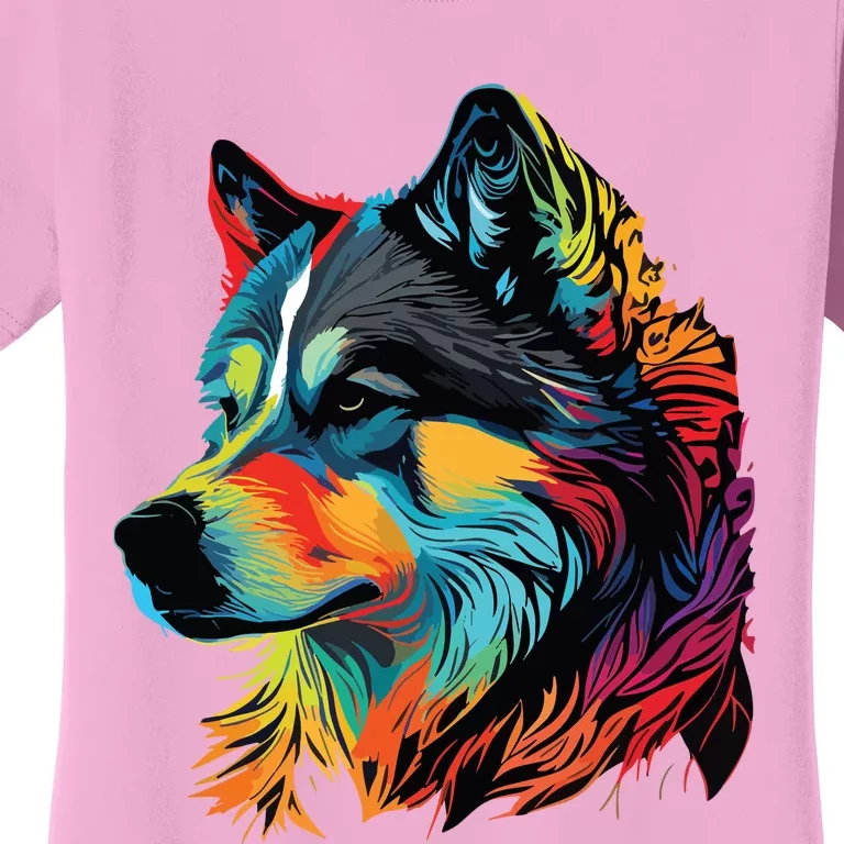 Siberian Husky Lovers Pop Art Huskie Design Siberian Husky Women's T-Shirt