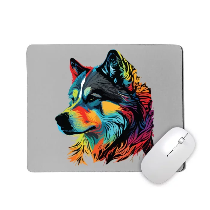 Siberian Husky Lovers Pop Art Huskie Design Siberian Husky Mousepad