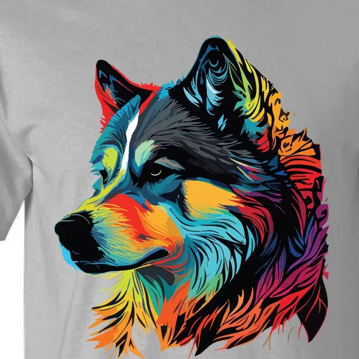 Siberian Husky Lovers Pop Art Huskie Design Siberian Husky Tall T-Shirt