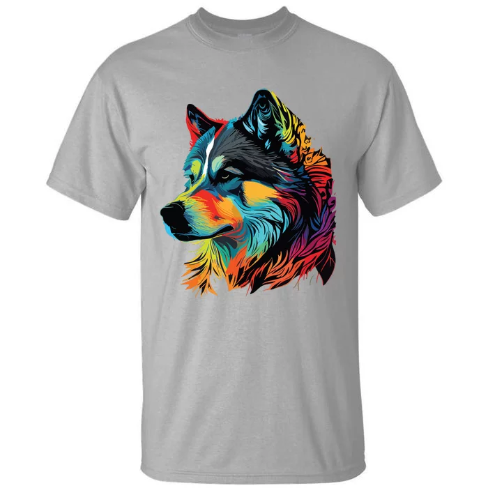 Siberian Husky Lovers Pop Art Huskie Design Siberian Husky Tall T-Shirt