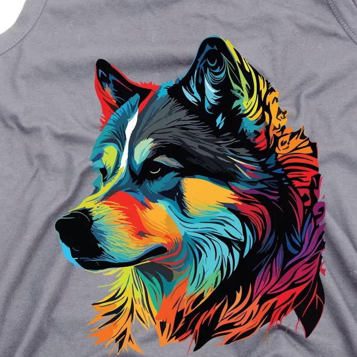 Siberian Husky Lovers Pop Art Huskie Design Siberian Husky Tank Top