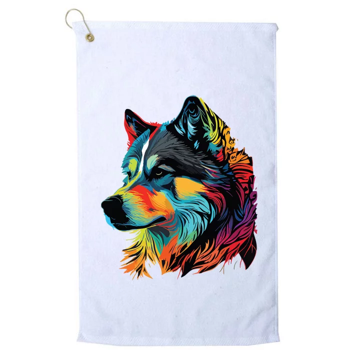 Siberian Husky Lovers Pop Art Huskie Design Siberian Husky Platinum Collection Golf Towel