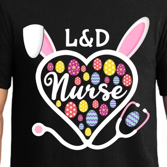 Stethoscope Heart L And D Nurse Easter Bunny Labor And Delivery Gift Pajama Set