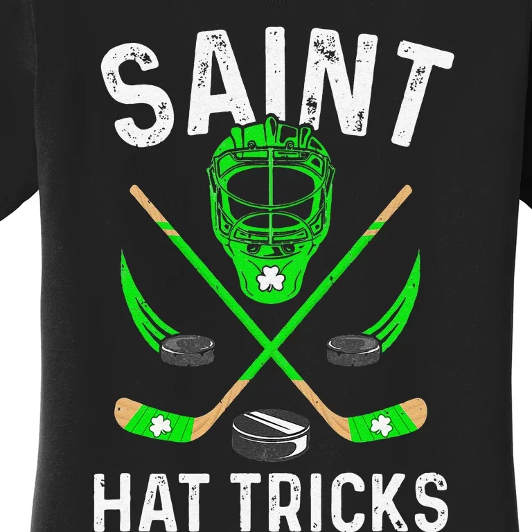 Saint Hatricks Leprechaun Lover Hockey St. Patrick'S Day Women's T-Shirt