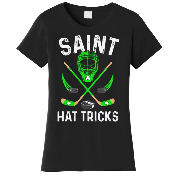 Saint Hatricks Leprechaun Lover Hockey St. Patrick'S Day Women's T-Shirt