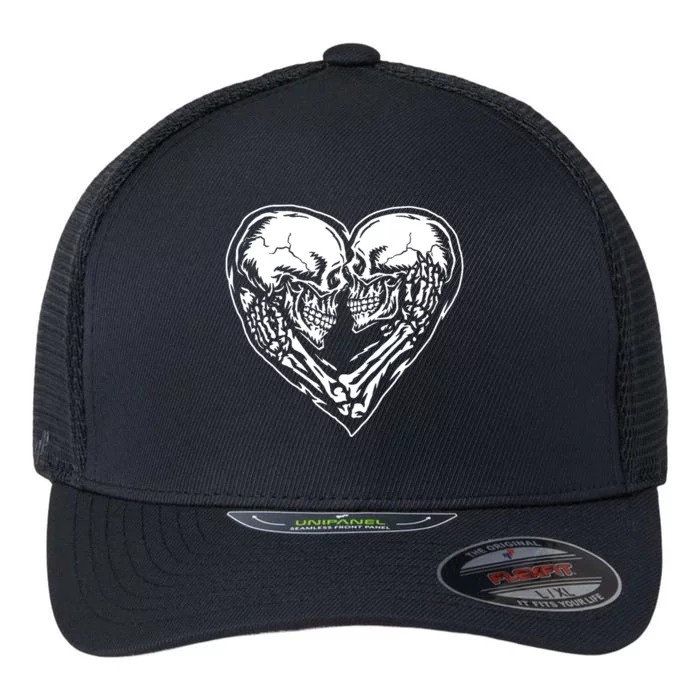 Skull Heart Love Flexfit Unipanel Trucker Cap