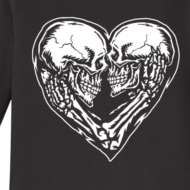 Skull Heart Love Baby Long Sleeve Bodysuit