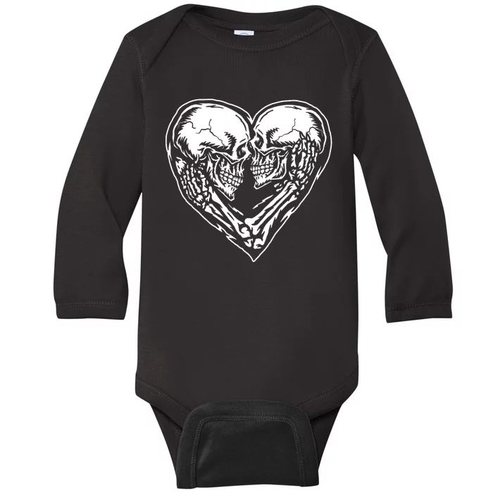 Skull Heart Love Baby Long Sleeve Bodysuit