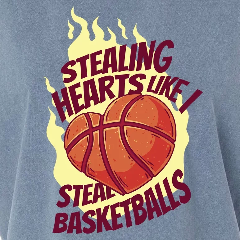 Stealing Hearts Like I Steal Basketballs Garment-Dyed Women's Muscle Tee