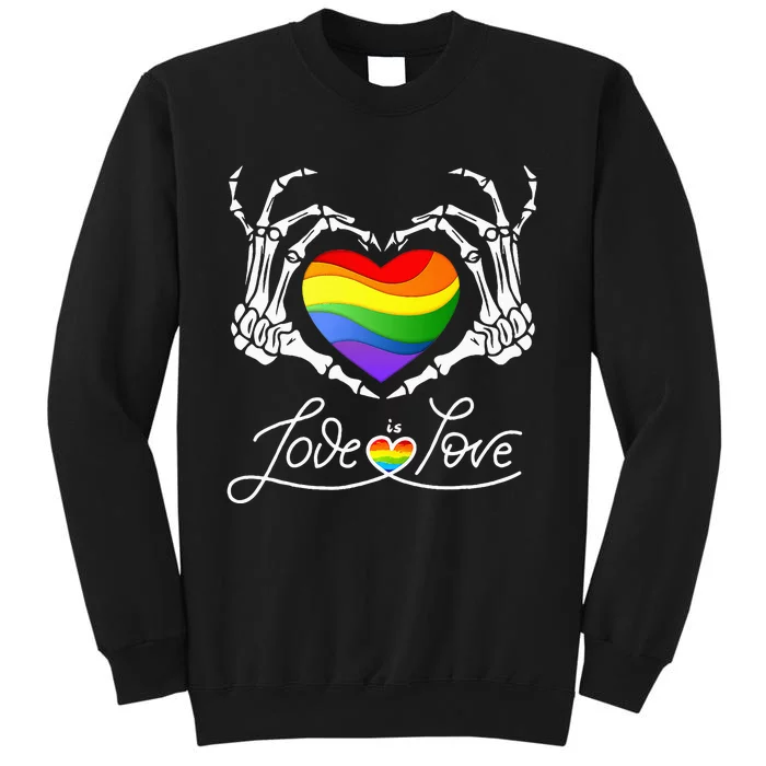 Skeleton Heart Love Is Love Lgbt Gay Lesbian Pride Tall Sweatshirt