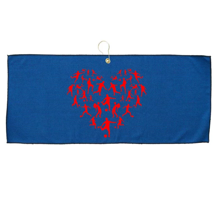 Soccer Heart Love Valentines Day Large Microfiber Waffle Golf Towel