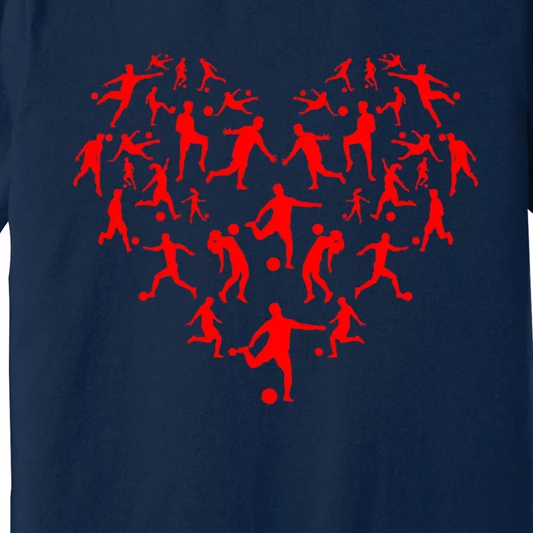 Soccer Heart Love Valentines Day Premium T-Shirt