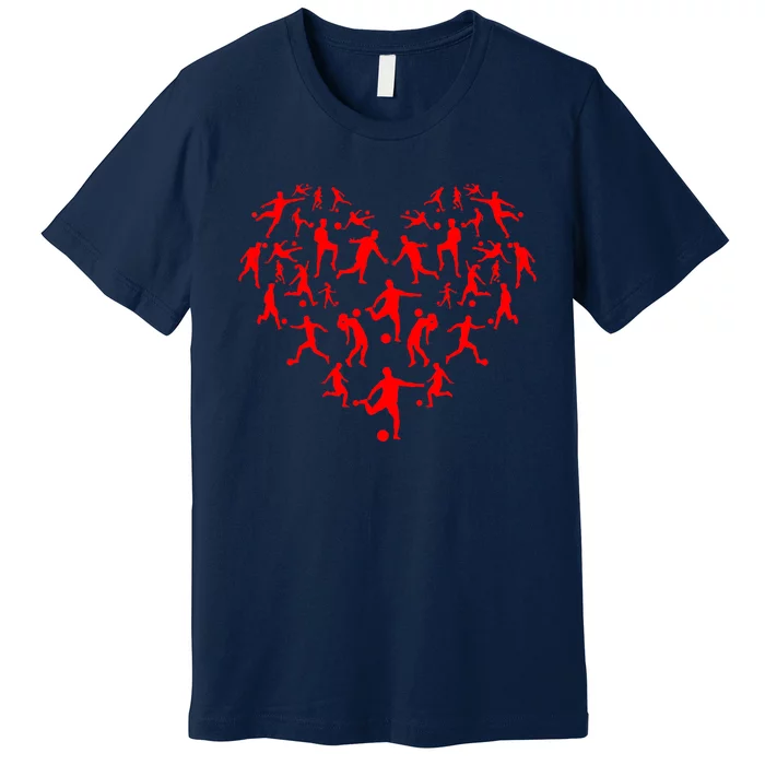 Soccer Heart Love Valentines Day Premium T-Shirt