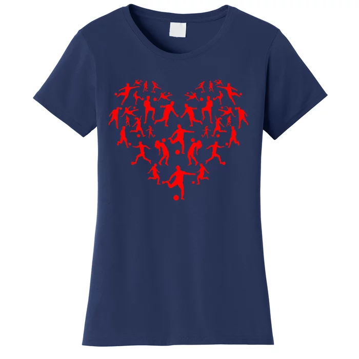 Soccer Heart Love Valentines Day Women's T-Shirt