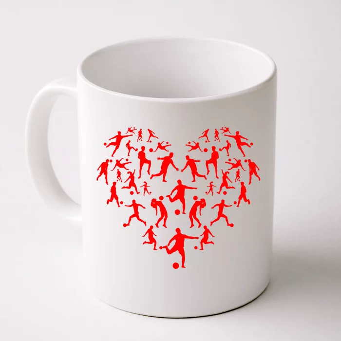 Soccer Heart Love Valentines Day Front & Back Coffee Mug