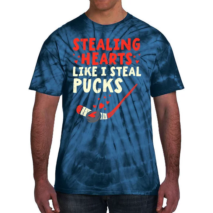 Stealing Heart Like I Steal Pucks Valentines Day Hockey Tie-Dye T-Shirt