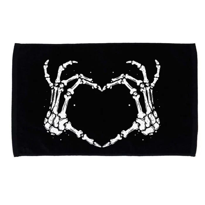 Skeleton Hands Love Heart Sign Bones Costume Funny Halloween Microfiber Hand Towel