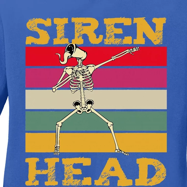 Siren Head Mystical Funny Dabbing Scary Creepy Ladies Long Sleeve Shirt