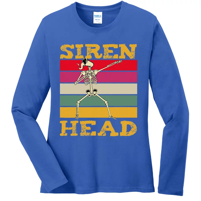 Siren Head Mystical Funny Dabbing Scary Creepy Ladies Long Sleeve Shirt