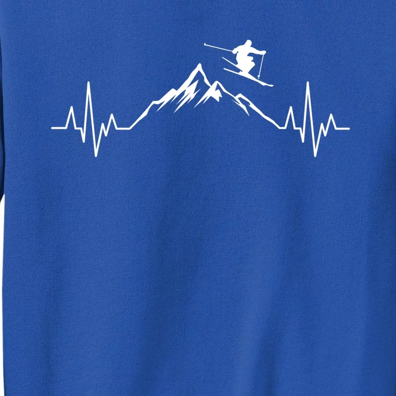 Ski Heartbeat Mountains Skiing Ecg Skiing Pulse Cute Gift Sweatshirt