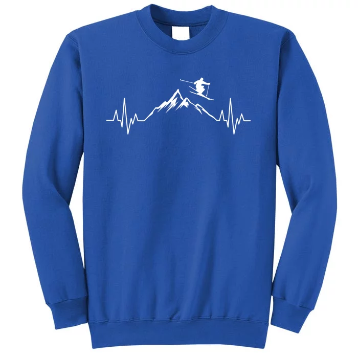 Ski Heartbeat Mountains Skiing Ecg Skiing Pulse Cute Gift Sweatshirt